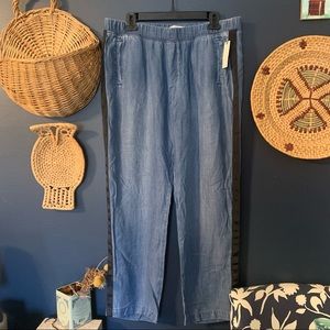 Cloth & Stone for Anthropologie chambray tuxedo stripe pants